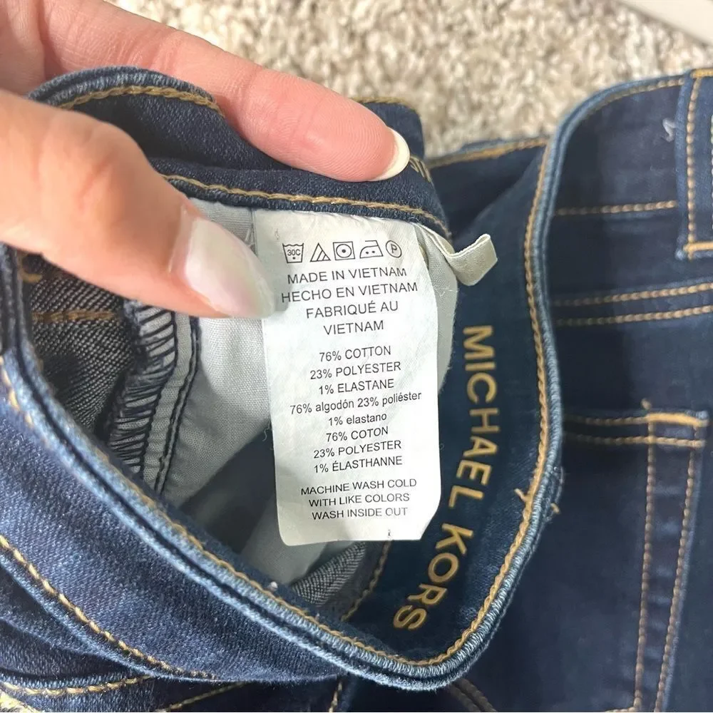 Michael Kors Jeans Women’s‎ 2 Selma Straight Button Fly Dark Wash Denim